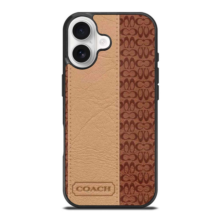 COACH NEW YORK BROWN LEATHER iPhone 17 Case