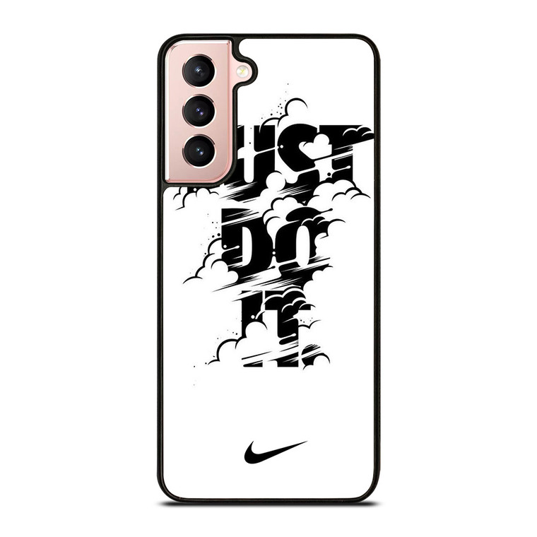 NIKE LOGO JUST DO IT GLITCH BLACK Samsung Galaxy S21 Case