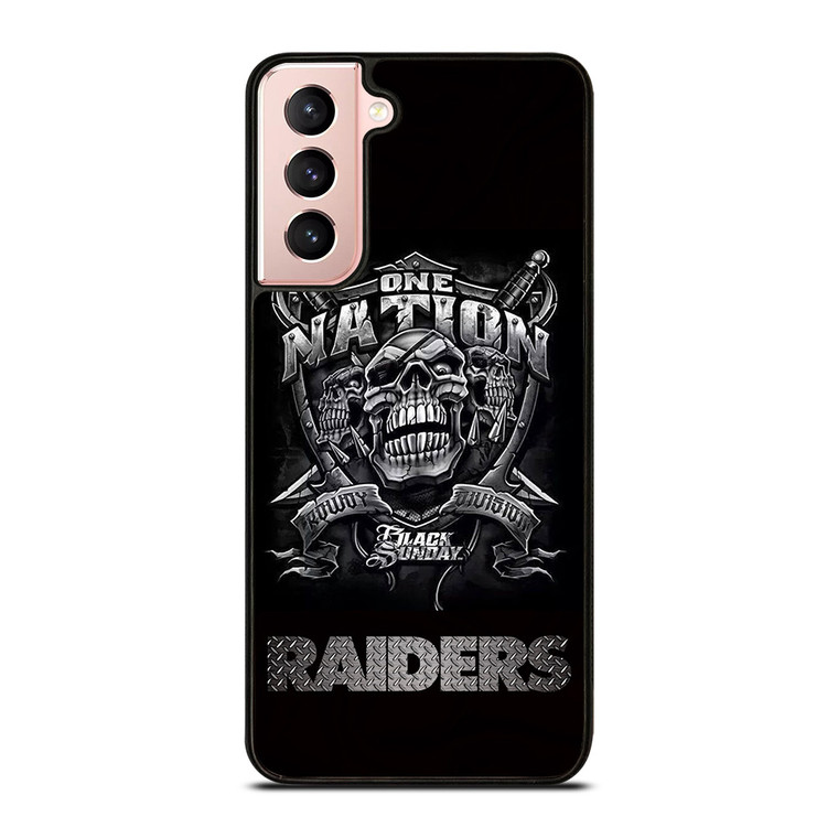 OAKLAND RAIDERS BLACK ONE NATION Samsung Galaxy S21 Case