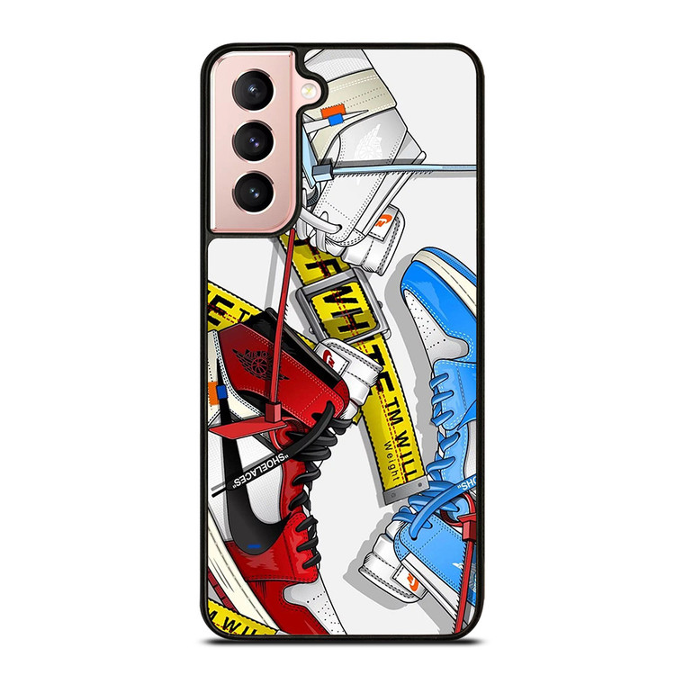 OFF WHITE AIR JORDAN SHOES Samsung Galaxy S21 Case