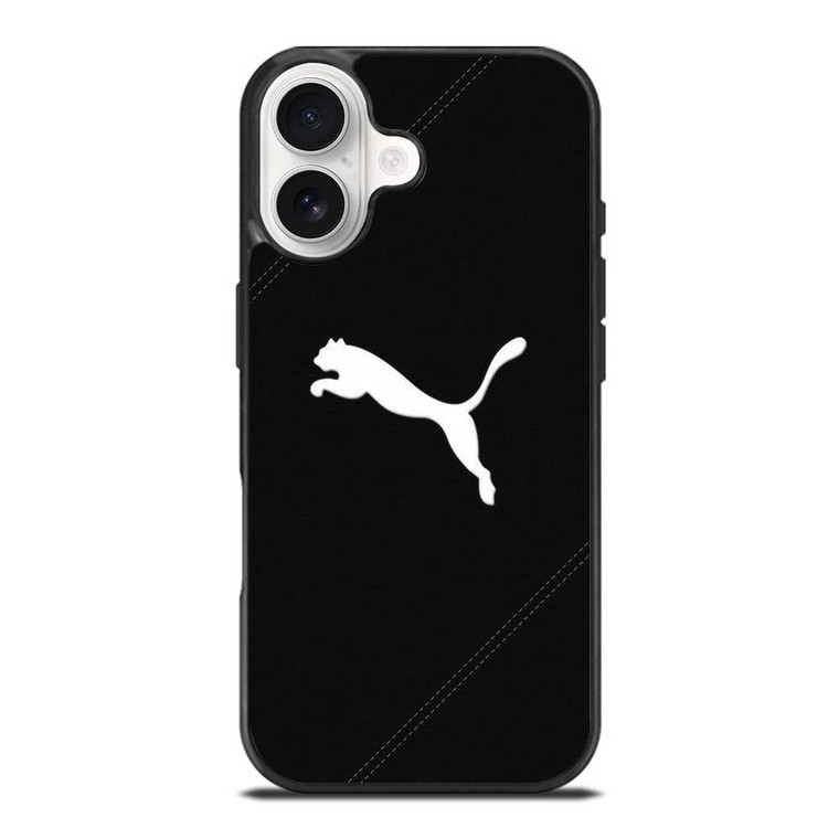 PUMA LOGO BLACK LEATHER iPhone 17 Case PUMA LOGO BLACK LEATHER iPhone 17 Case