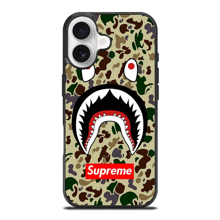 SHARK CAMO BATHING APE SUPREME iPhone 17 Case