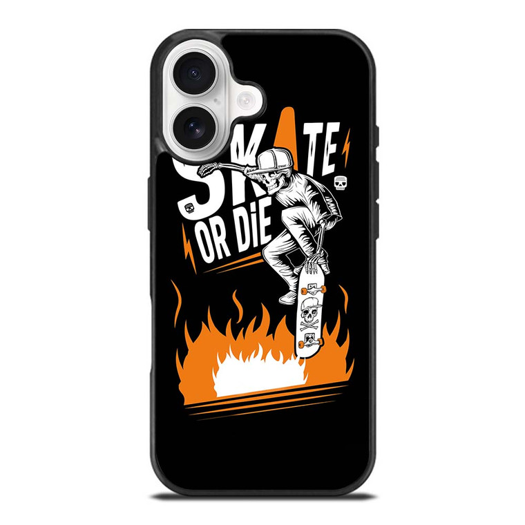 SKULL SKATE OR DIE ORANGE ARTWORK iPhone 17 Case SKULL SKATE OR DIE ORANGE ARTWORK iPhone 17 Case