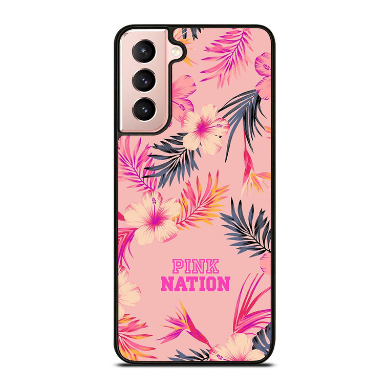VICTORIA SECRET PINK NATION FLORAL BG Samsung Galaxy S21 Case