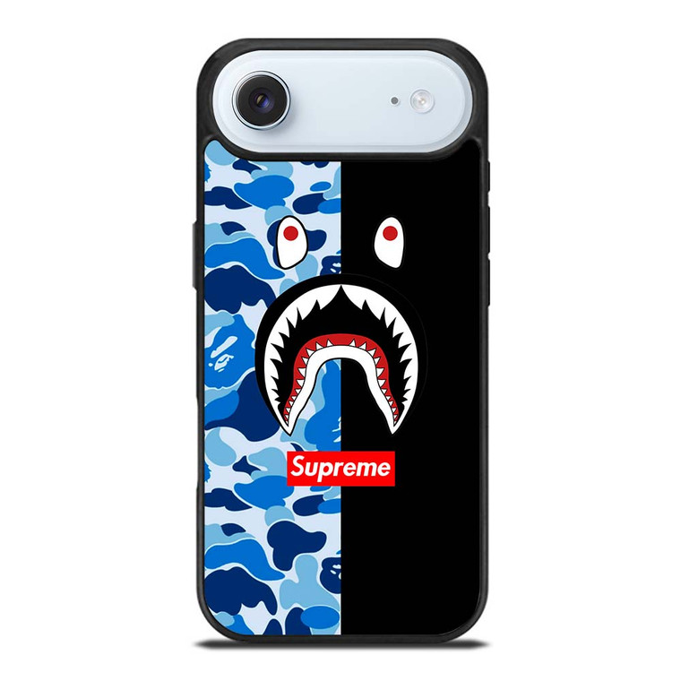 SUPREME BAPE SHARK CAMO BLUE BLACK iPhone Air Case SUPREME BAPE SHARK CAMO BLUE BLACK iPhone Air Case