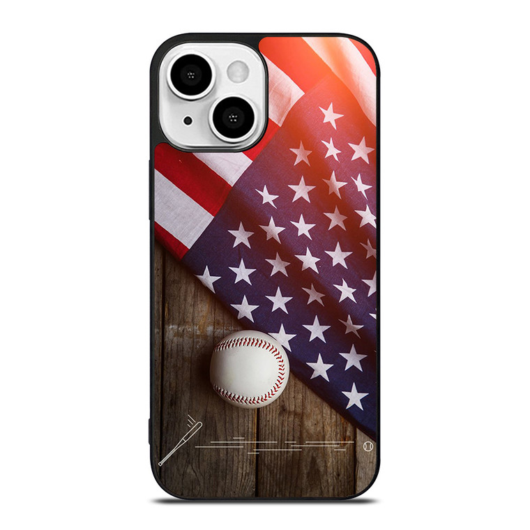 BASEBALL BALL AND FLAG iPhone 13 Mini Case BASEBALL BALL AND FLAG iPhone 13 Mini Case