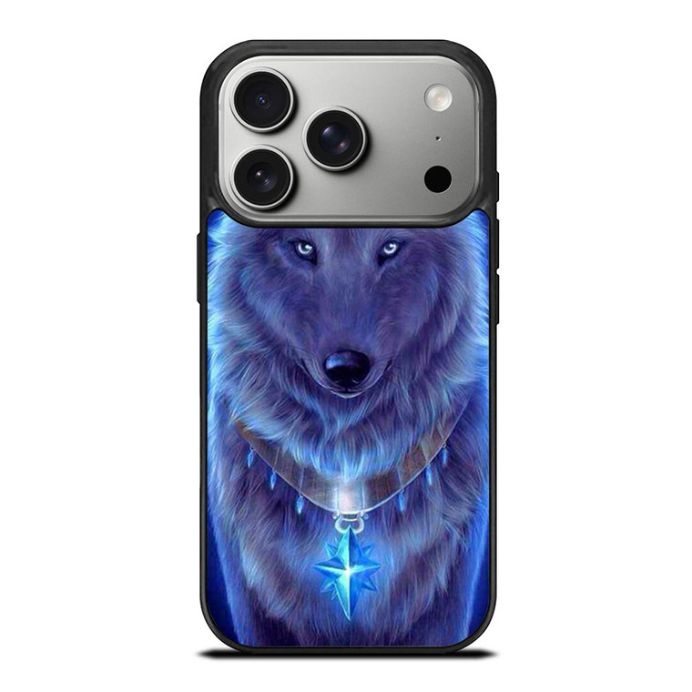 BLUE EYE GRAY FANTASY WOLF iPhone 17 Pro Case