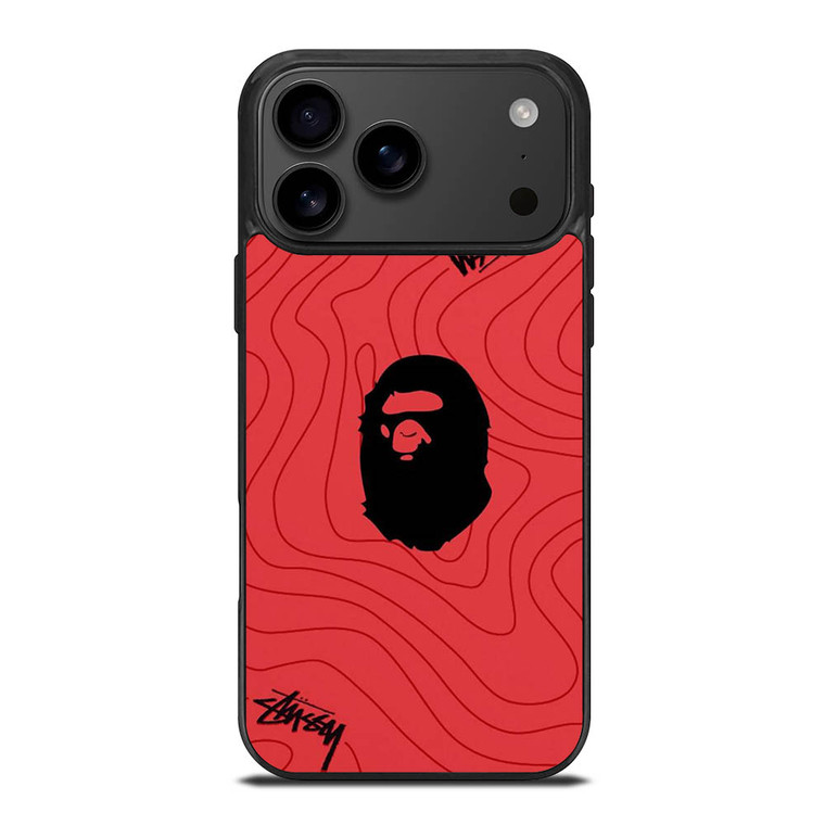BATHING APE BAPE STUSSY LOGO iPhone 17 Pro Max Case