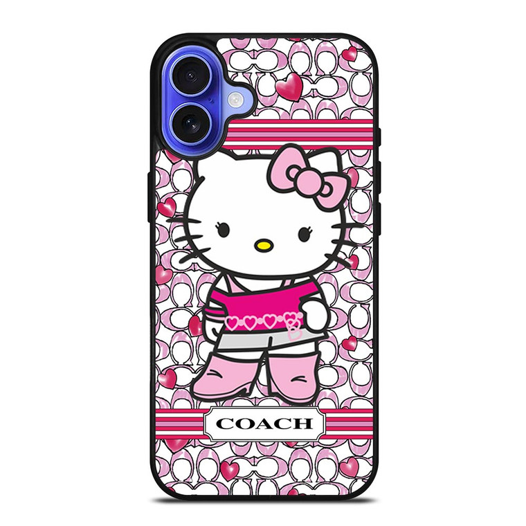 COACH NEW YORK LOGO PINK HELLO KITTY iPhone 16 Case