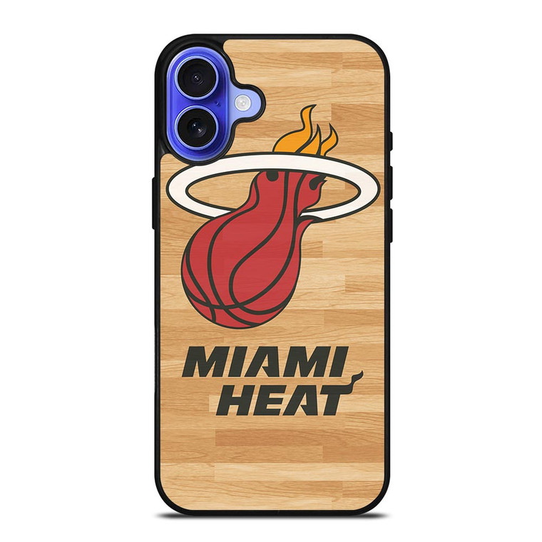 MIAMI HEAT LOGO WOODEN iPhone 16 Case