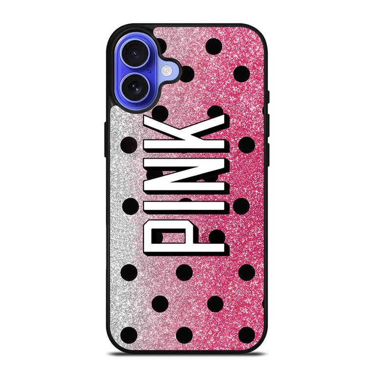 VICTORIA'S SECRET PINK LOGO SPARKLE iPhone 16 Case