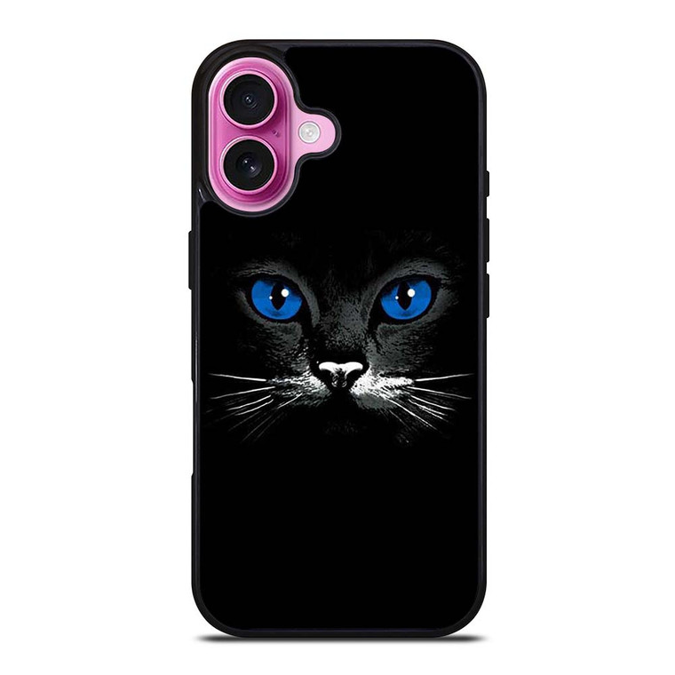 BLACK CAT FACE iPhone 16 Plus Case
