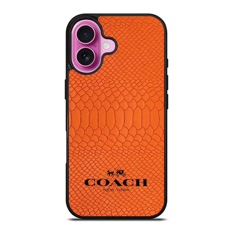 COACH NEW YORK LOGO ORANGE SKIN iPhone 16 Plus Case