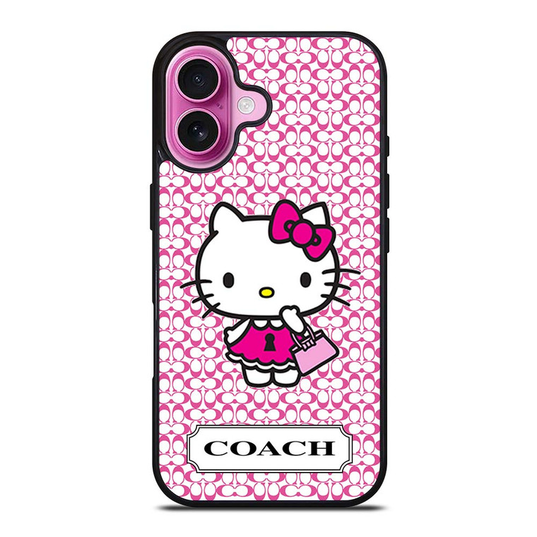 COACH NEW YORK LOGO PATTERN HELLO KITTY iPhone 16 Plus Case