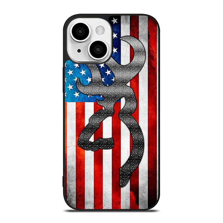 BROWNING CAMO AMERICAN FLAG iPhone 13 Mini Case BROWNING CAMO AMERICAN FLAG iPhone 13 Mini Case