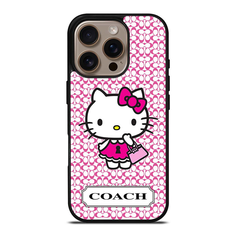 COACH NEW YORK LOGO PATTERN HELLO KITTY iPhone 16 Pro Case