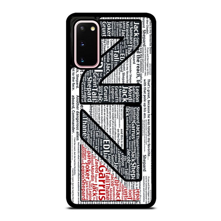 N7 MASS EFFECT LOGO TYPOGRAPHY Samsung Galaxy S20 Case