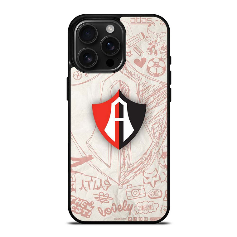ATLAS FC LOGO FOOTBALL CLUB MEXICO iPhone 16 Pro Max Case