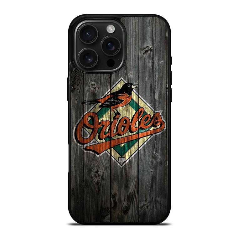 BALTIMORE ORIOLES LOGO BASEBALL TEAM WOODEN ICON iPhone 16 Pro Max Case