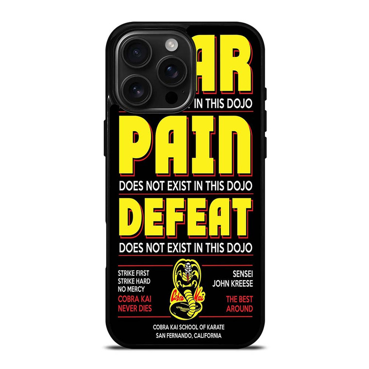 COBRA KAI KARATE QUOTES iPhone 16 Pro Max Case