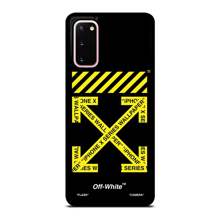 OFF WHITE LOGO YELLOW STRIPE Samsung Galaxy S20 Case