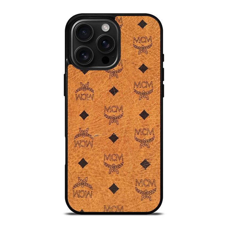 MCM WORLD WIDE BROWN LEATHER iPhone 16 Pro Max Case