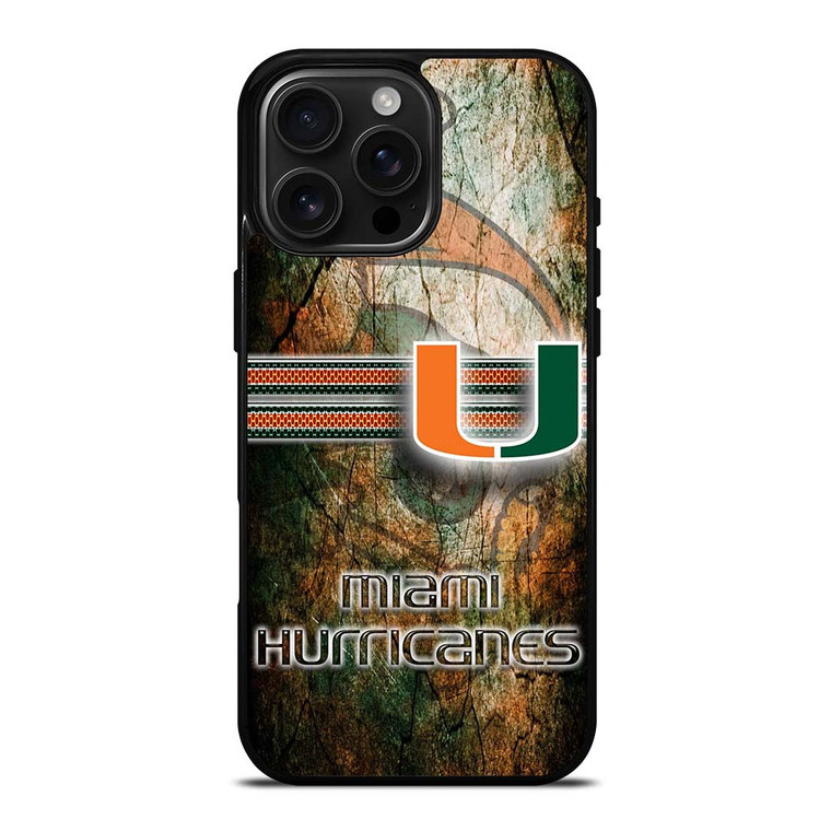MIAMI HURRICANES LOGO NFL iPhone 16 Pro Max Case