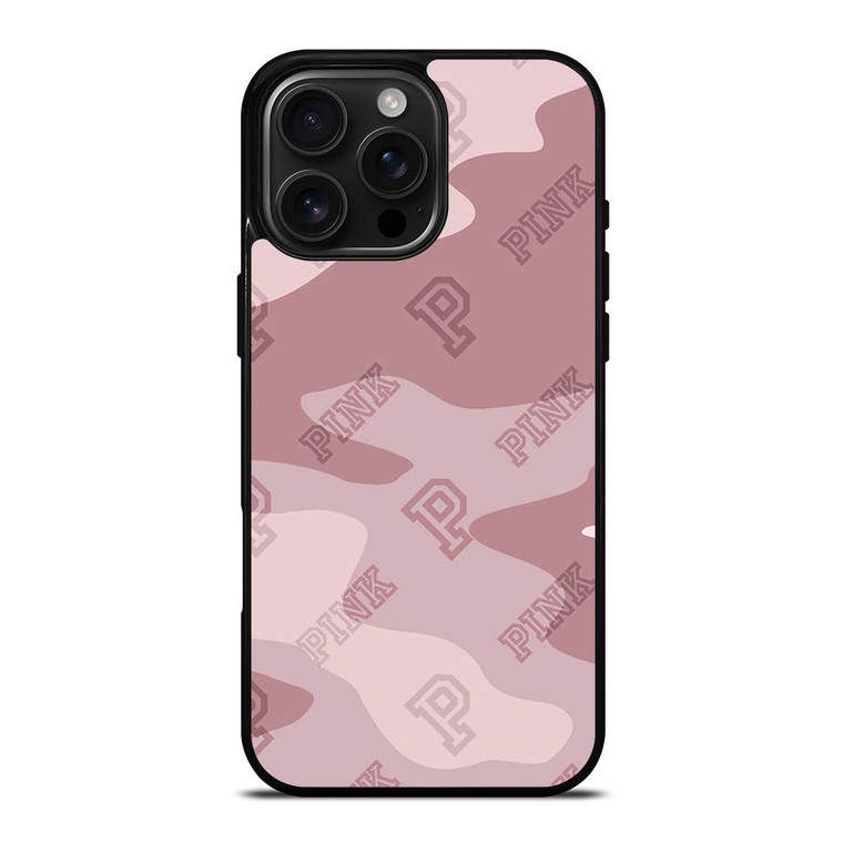 PINK NATION VICTORIA'S SECRET LOGO ICON CAMO iPhone 16 Pro Max Case