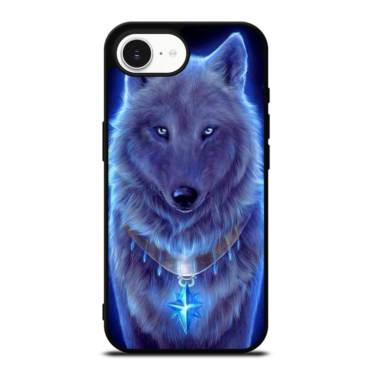 BLUE EYE GRAY FANTASY WOLF iPhone 16e Case