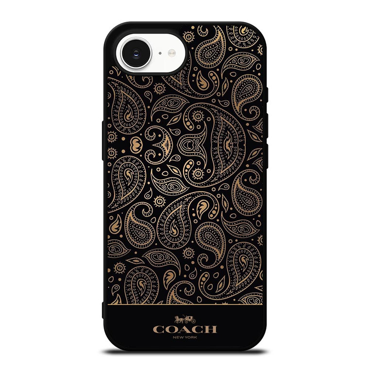 COACH NEW YORK LOGO BATIK BLACK PATTERN iPhone 16e Case
