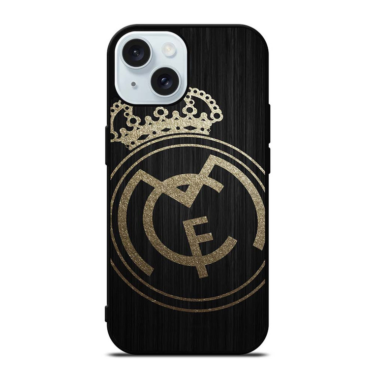 GOLD REAL MADRID LOGO iPhone 15  Case Cover