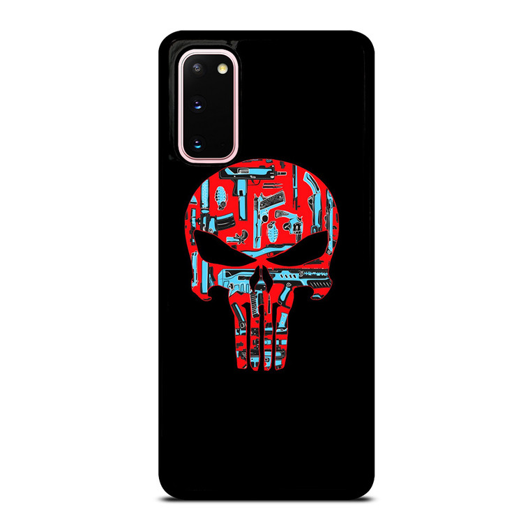THE PUNISHER SKULL RED BLUE ARTWORK Samsung Galaxy S20 Case