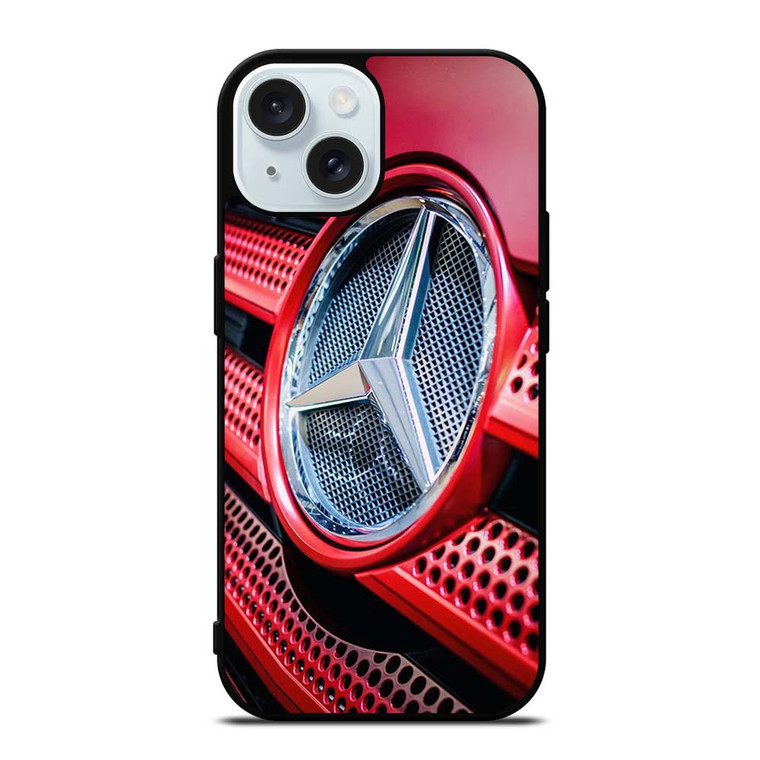 MERCEDES BENZ LOGO EMBLEM RED iPhone 15  Case Cover
