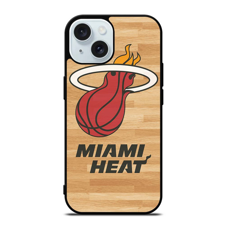 MIAMI HEAT LOGO WOODEN iPhone 15  Case Cover