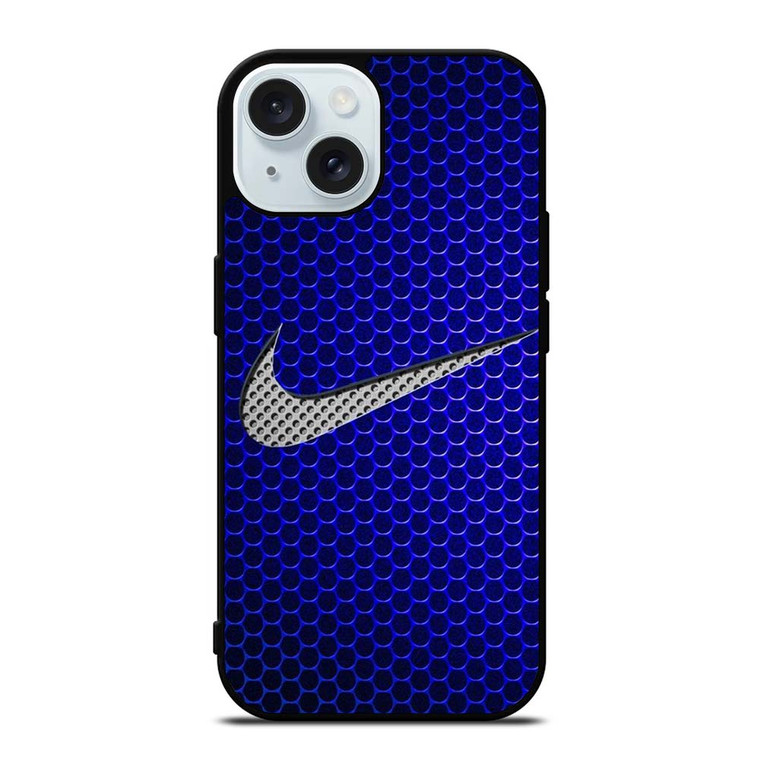 NIKE LOGOMETAL BLUE iPhone 15  Case Cover