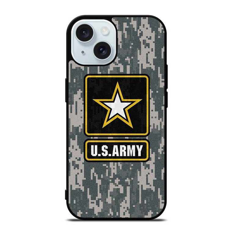 US ARMY ARMY LOGO CAMO PIXEL iPhone 15  Case Cover