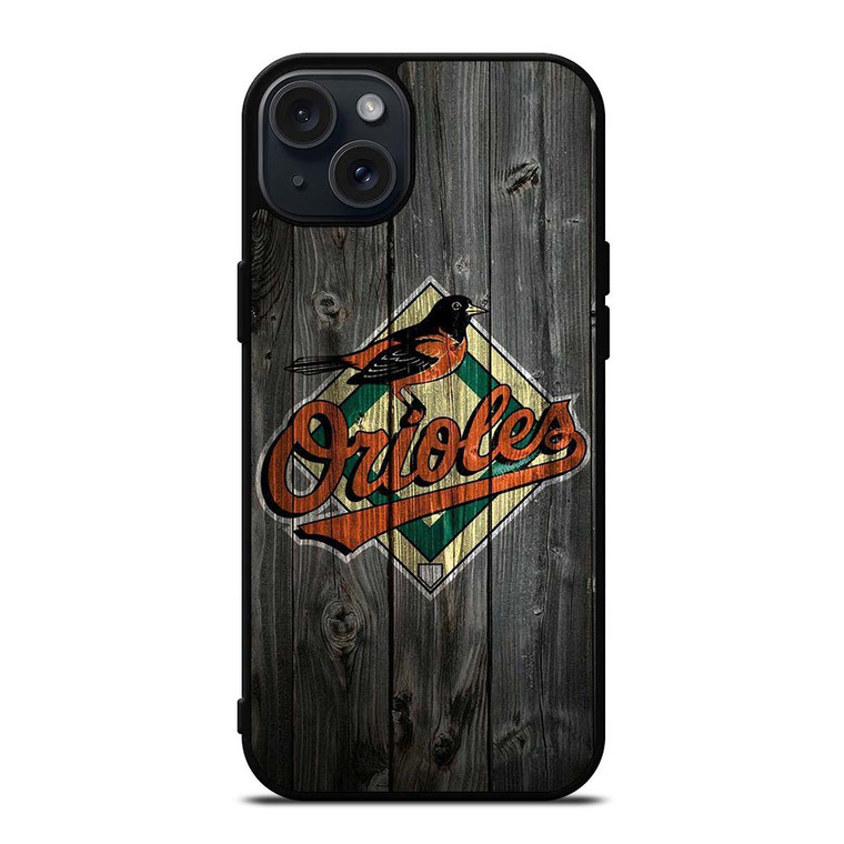 BALTIMORE ORIOLES LOGO BASEBALL TEAM WOODEN ICON iPhone 15 Plus Case