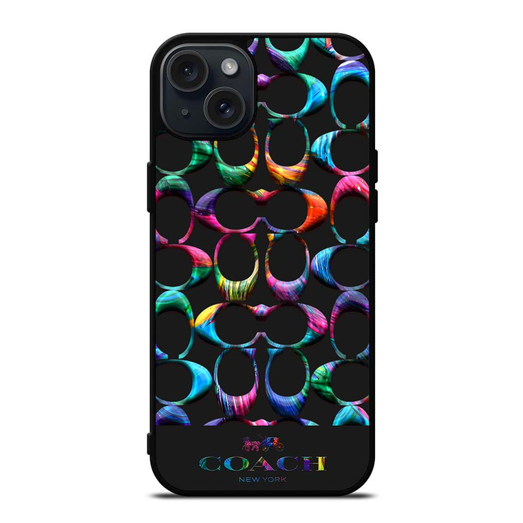 COACH NEW YORK LOGO RAINBOW iPhone 15 Plus Case