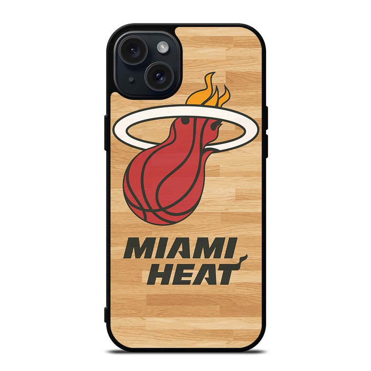 MIAMI HEAT LOGO WOODEN iPhone 15 Plus Case