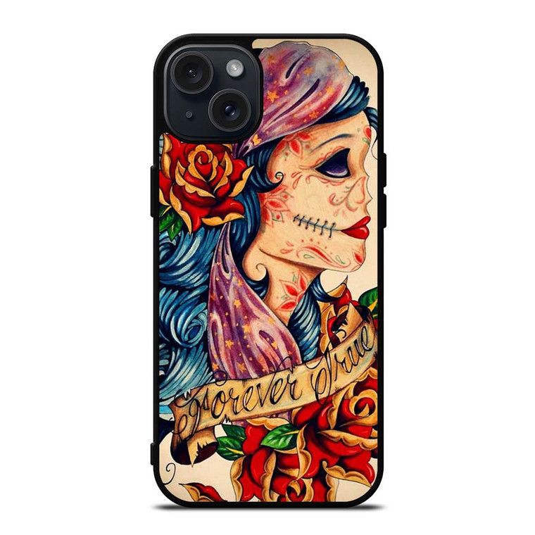 VINTAGE SUGAR SCHOOL TATTOO iPhone 15 Plus Case