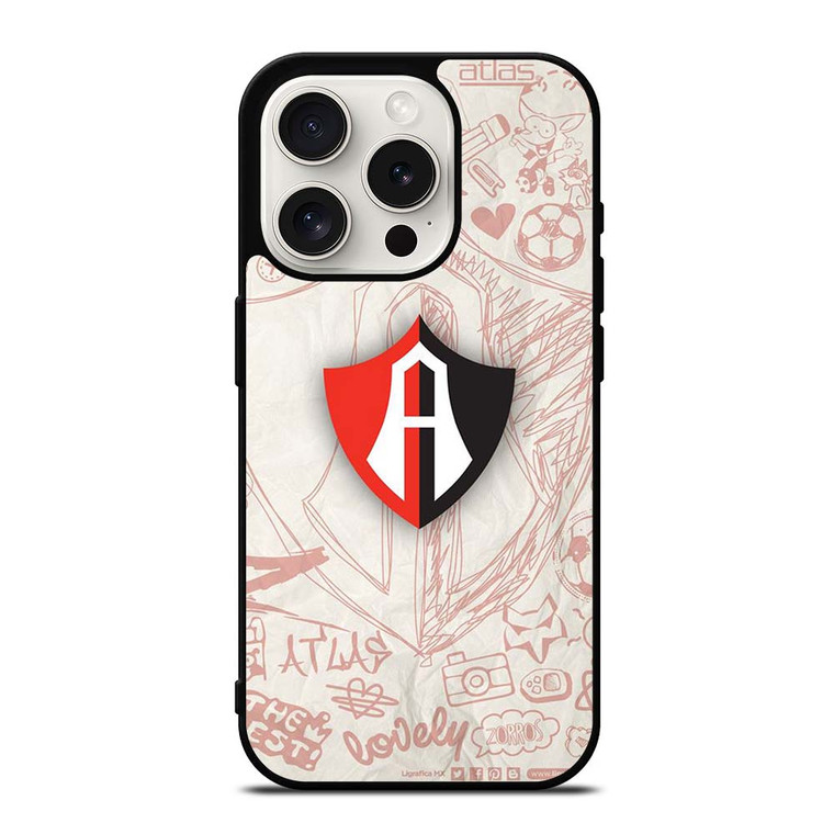 ATLAS FC LOGO FOOTBALL CLUB MEXICO iPhone 15 Pro Case