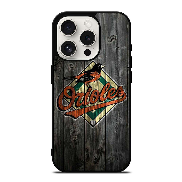 BALTIMORE ORIOLES LOGO BASEBALL TEAM WOODEN ICON iPhone 15 Pro Case