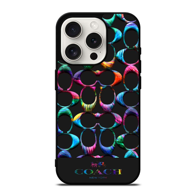 COACH NEW YORK LOGO RAINBOW iPhone 15 Pro Case