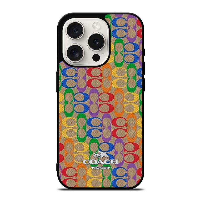 COACH NEW YORK RAINBOW PATTERN ICON iPhone 15 Pro Case