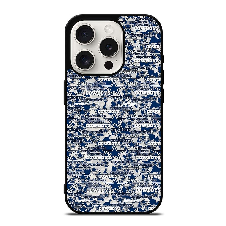 DALLAS COWBOYS LOGO FOOTBAL TEAM COLLAGE ICON iPhone 15 Pro Case
