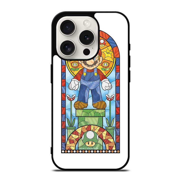 MARIO BROSS NINTENDO GLASS ART iPhone 15 Pro Case