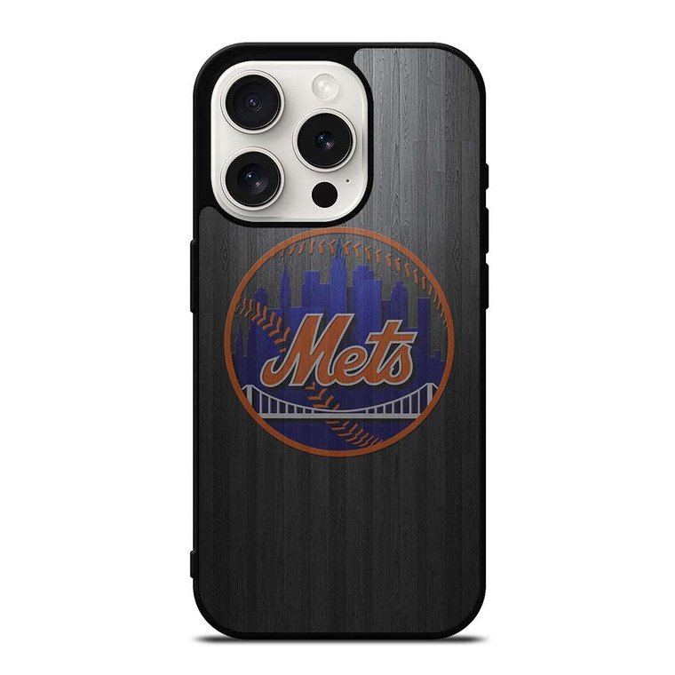 NEW YORK METS WOODEN LOGO iPhone 15 Pro Case