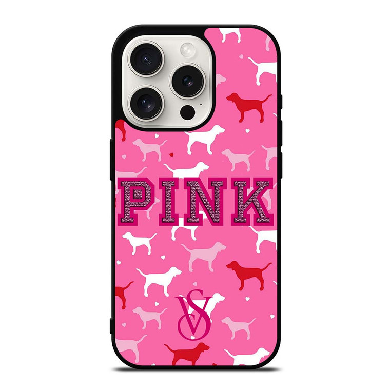 PINK DOG VICTORIA'S SECRET iPhone 15 Pro Case