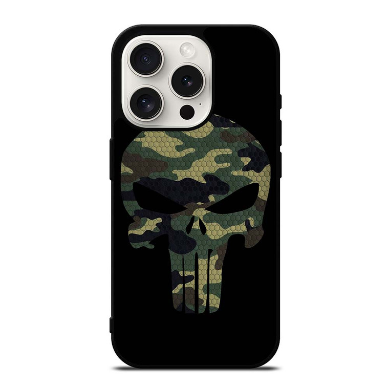 THE PUNISHER LOGO CAMO iPhone 15 Pro Case