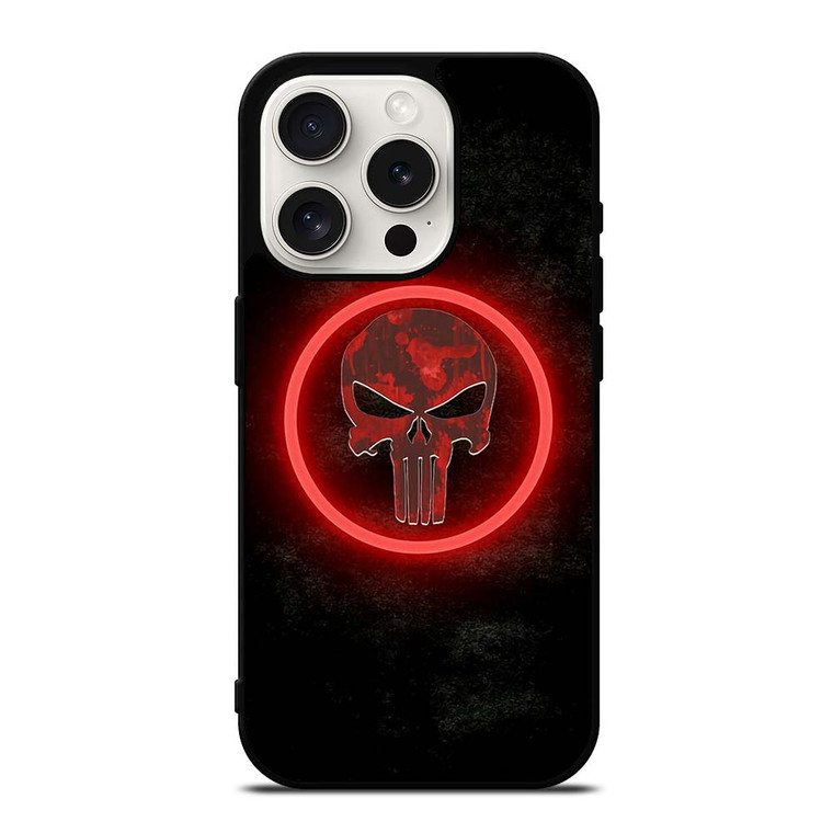 THE PUNISHER SKULL RED GLOW iPhone 15 Pro Case